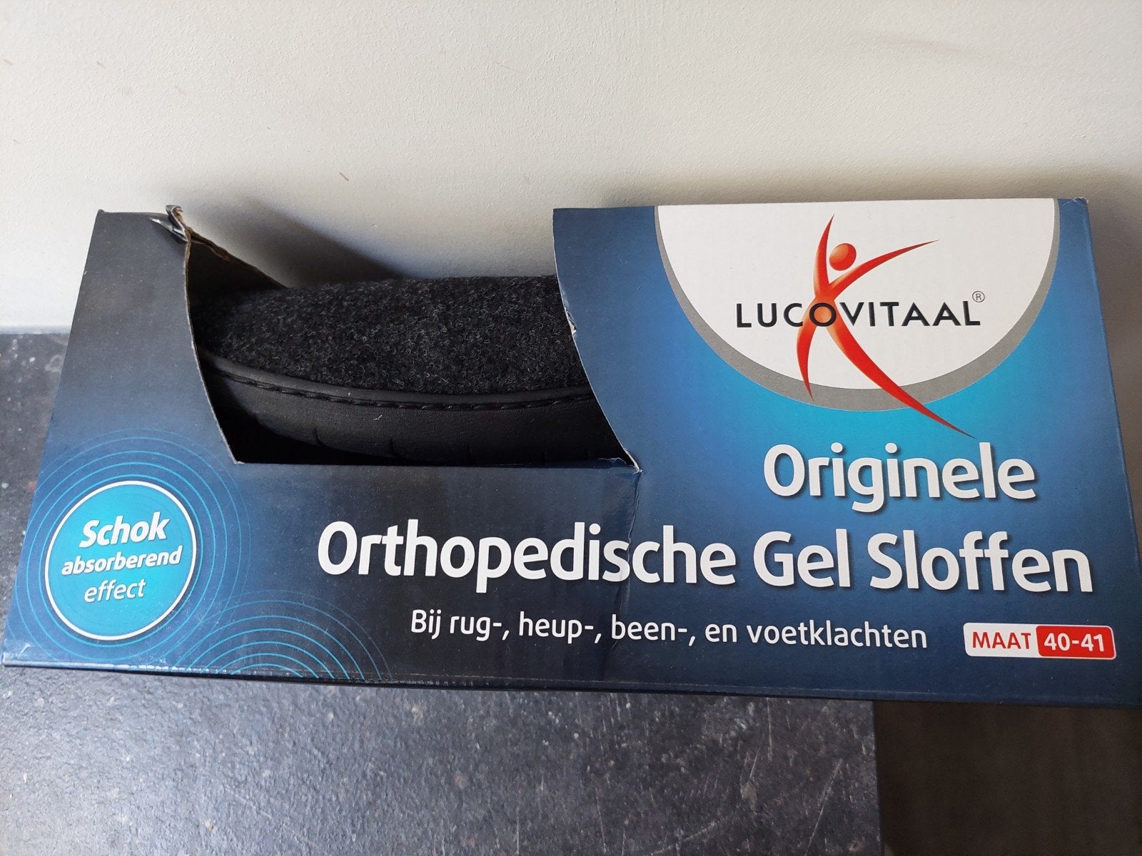 Lucovitaal Orthopedische Gel Sloffen - Maat 40-41, Kleding | Dames, Zwart, Nieuw, Ophalen of Verzenden, Pantoffels of Sloffen