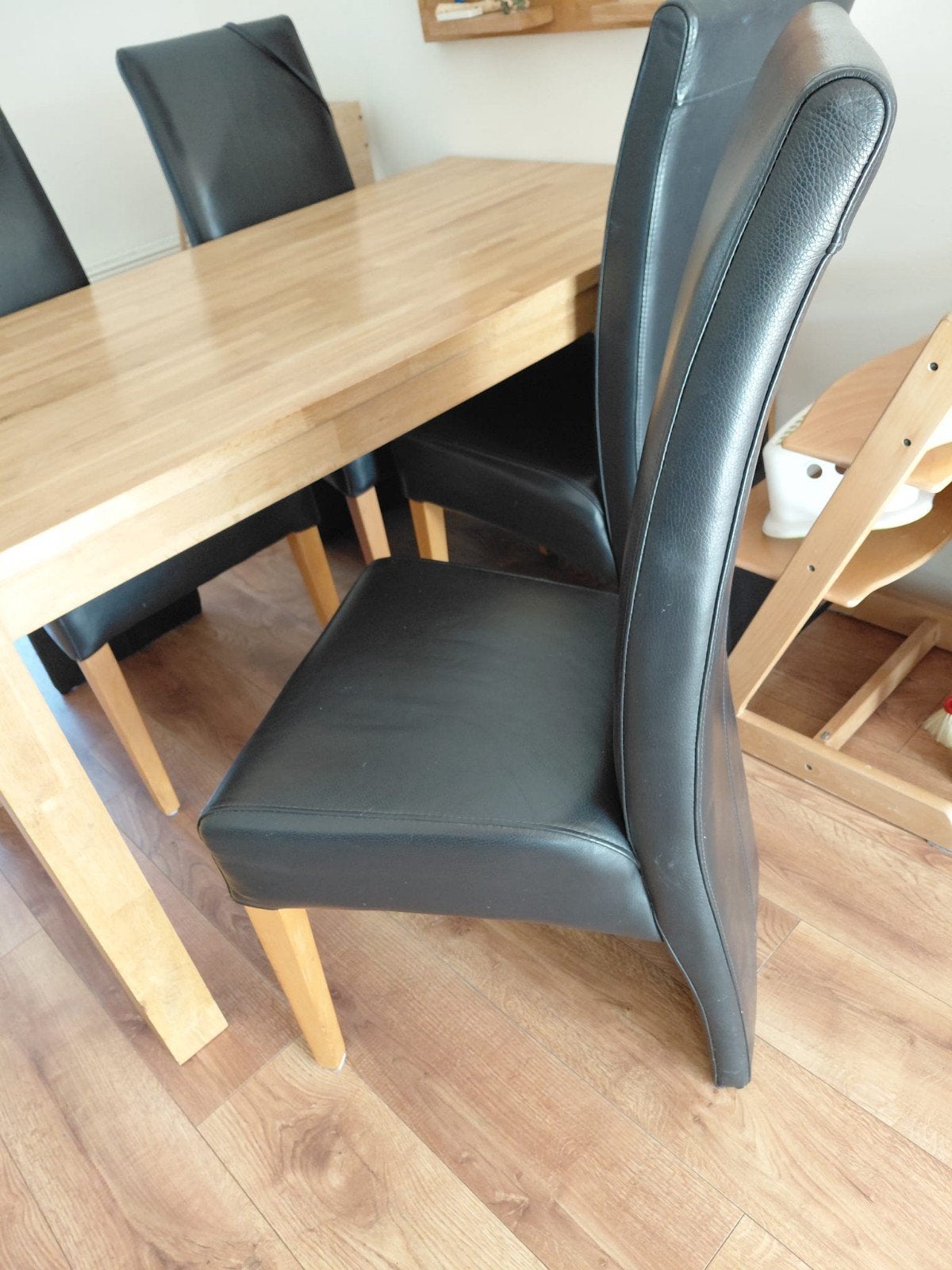 Donkerblauwe leren eetkamerstoelen, Ophalen, Gebruikt, Blauw, Leer
