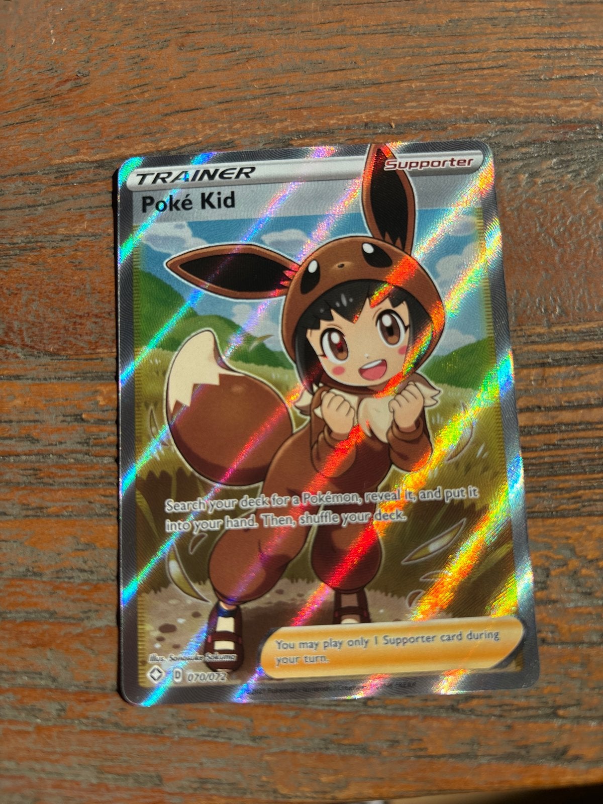 Pokémon TCG: Poké Kid Full Art Trainer Kaart (070/072), Ophalen of Verzenden, Zo goed als nieuw, Losse kaart, Foil