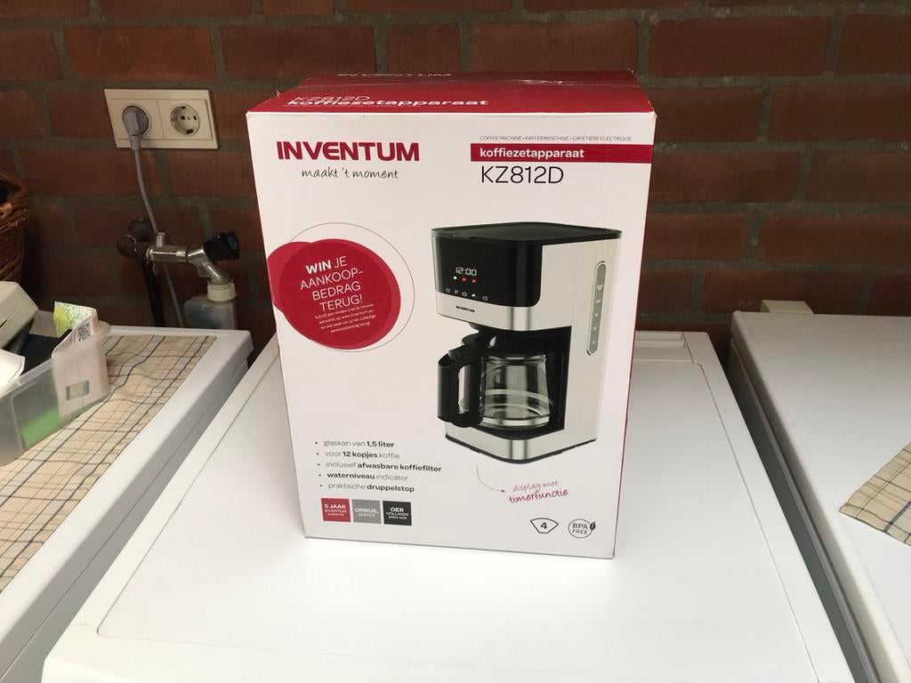 Inventum KZ812D Koffiezetapparaat - Nieuw in doos, Ophalen, 10 kopjes of meer, Gemalen koffie, Koffiemachine