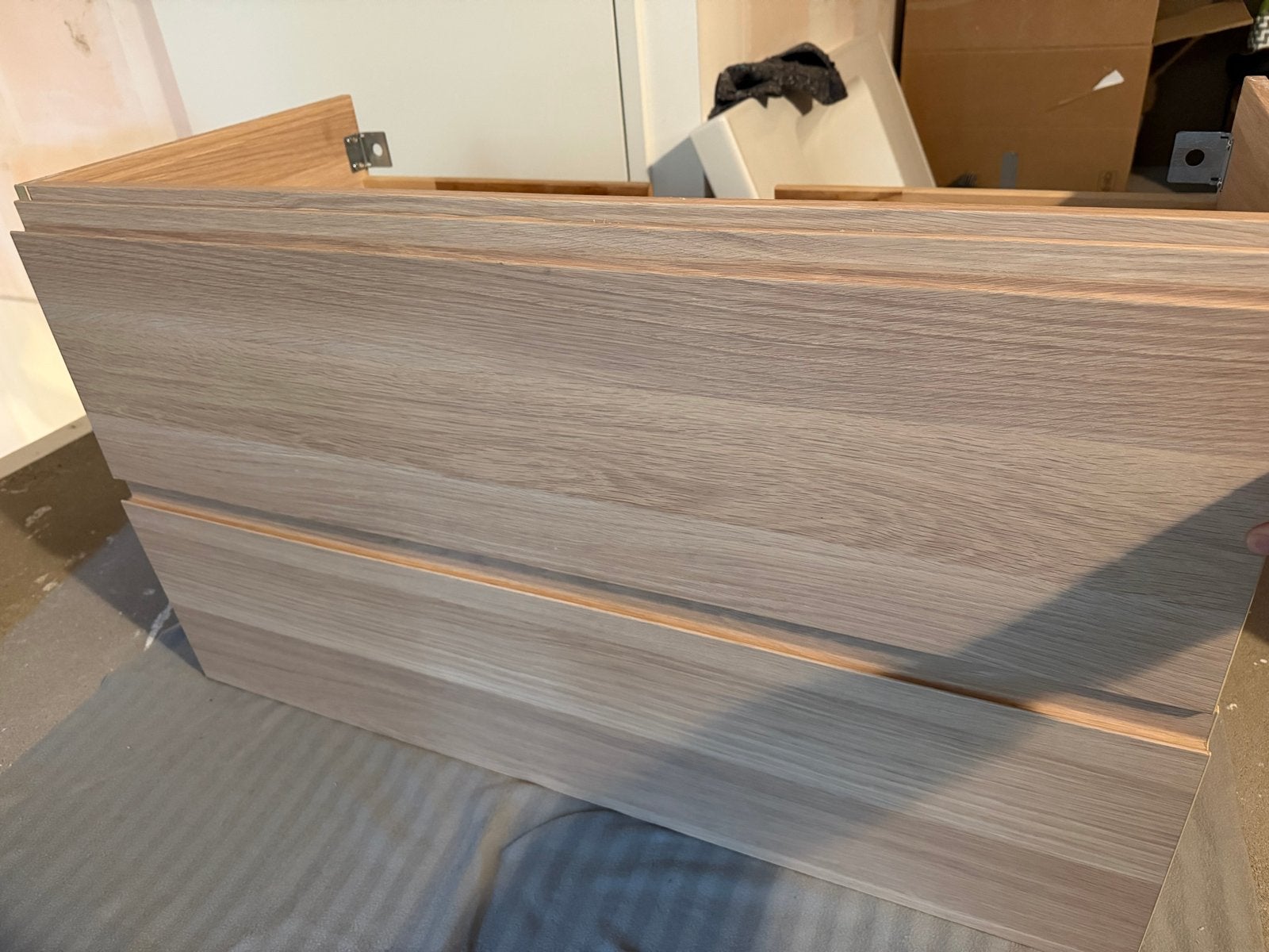 IKEA Wasbak met onderkast ODENSVIK wit gelazuurd eiken, Ophalen, Gebruikt, 100 tot 150 cm, Minder dan 100 cm