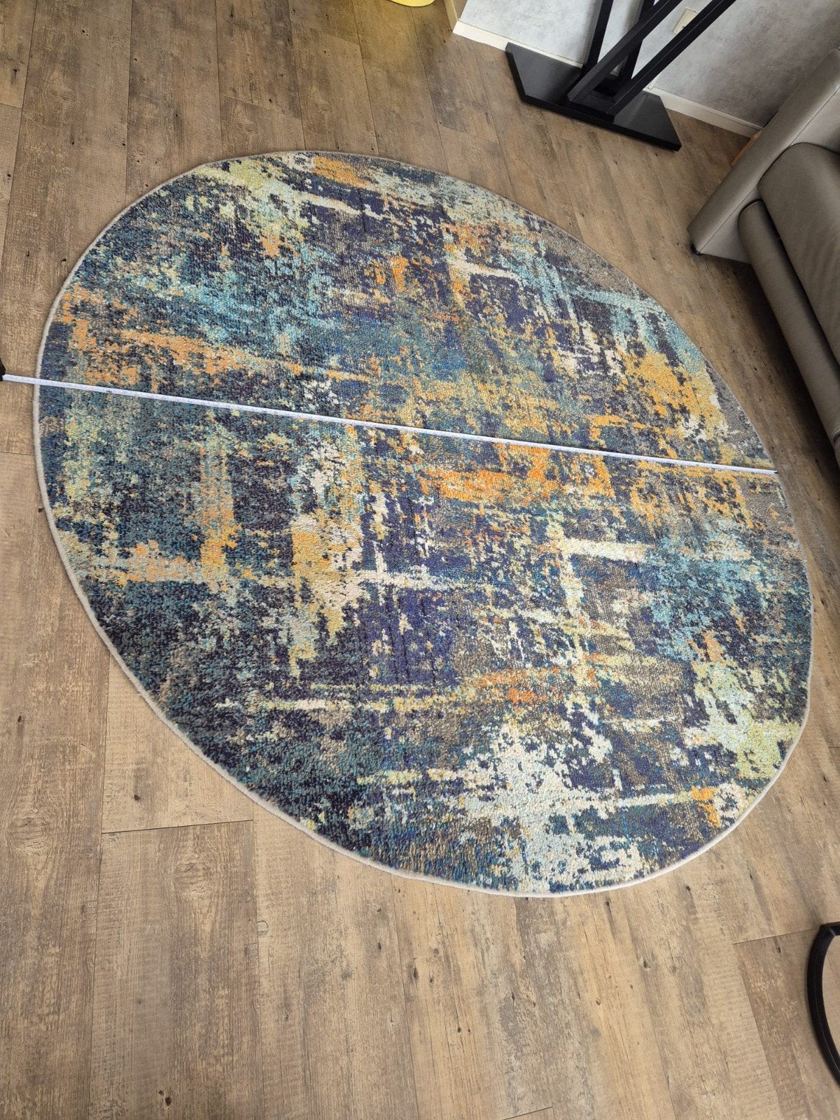 Rond gemêleerd kleed, Huis en Inrichting, Ophalen, Zo goed als nieuw, 150 cm of meer, 125 cm of meer