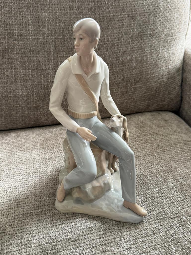 Porseleinen beeldje van Lladro, Shepherd Boy with Dog, Ophalen of Verzenden