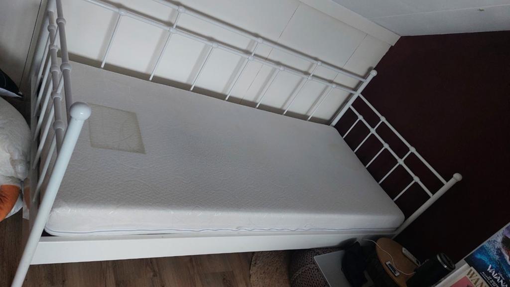 Tienerbed, 1-persoons, Huis en Inrichting, Slaapkamer | Slaapbanken, Ophalen, Gebruikt, 90 cm, Eenpersoons