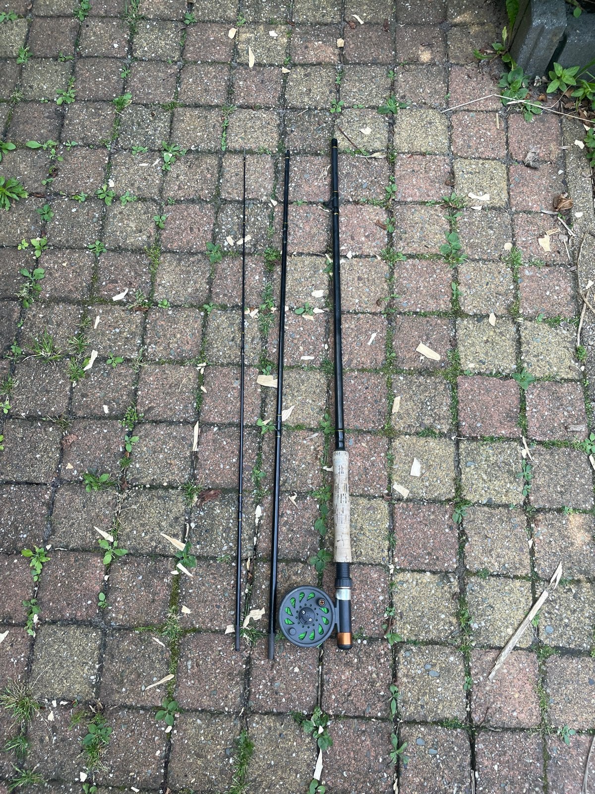 Vliegvishengel met molen - Fly Rod 240 5/6, Ophalen of Verzenden, Gebruikt, Complete set