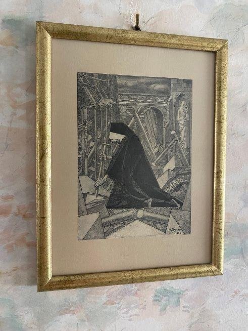 Oude  Prent  Jan  Toorop  .  1914, Ophalen of Verzenden