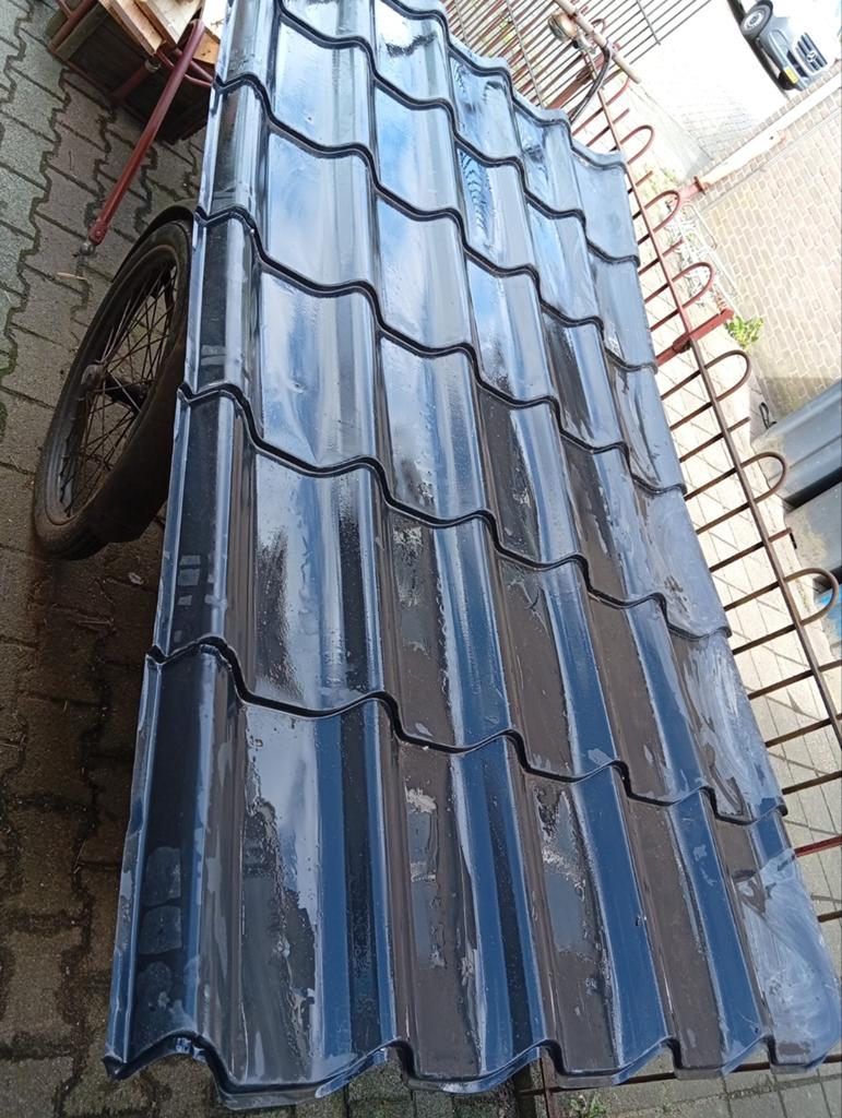 Dakpanprofielplaat / Dakplaat - Zwart, Doe-het-zelf en Verbouw, Dakpannen en Dakbedekking, Gebruikt, Zwart, Minder dan 5 m², Metaal