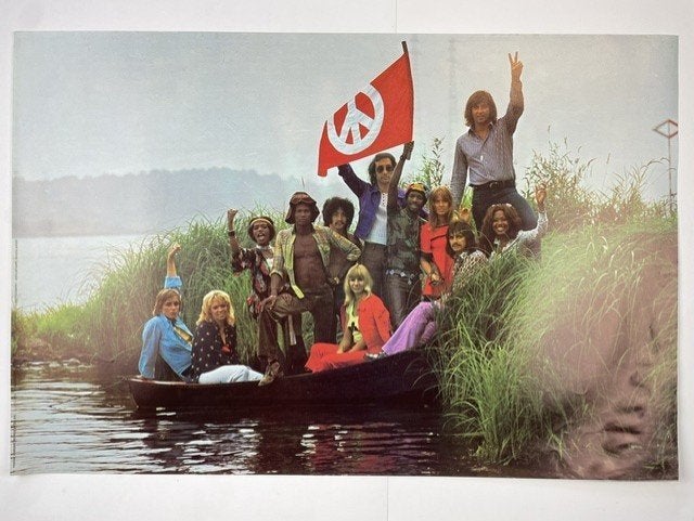 poster PEACE Verkerke jaren 1970, Verzamelen, Ophalen of Verzenden, Zo goed als nieuw, A1 t/m A3, Film en Tv