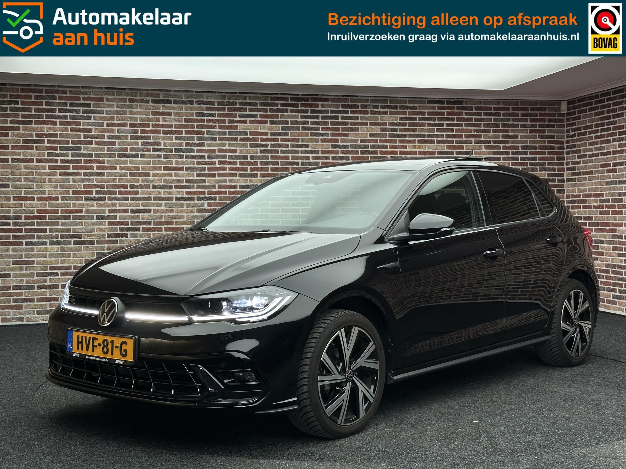 Volkswagen Polo 1.0 TSI R-Line Business | Dak| IQ Light| Key, Dealer onderhouden, Stof, Gebruikt, Euro 6