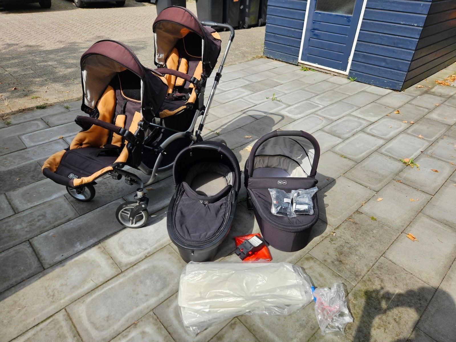 Tweeling kinderwagen, Kinderen en Baby's, Kinderwagens en Combinaties, Gebruikt, Duowagen, Ophalen, Kinderwagen