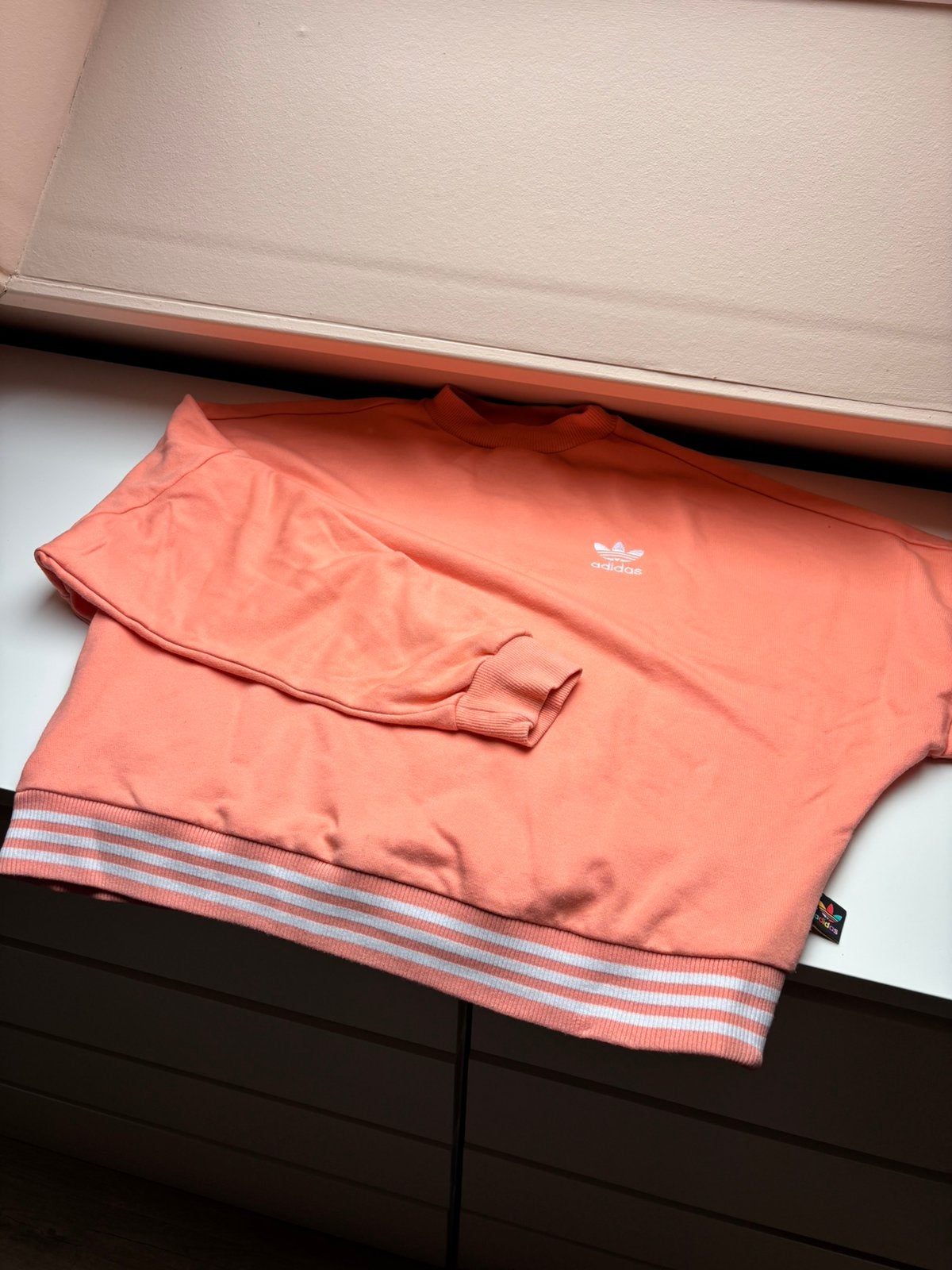 Oversized trui adidas pharrel williams oranje perzik, Ophalen of Verzenden, Zo goed als nieuw, Oranje, Overige typen