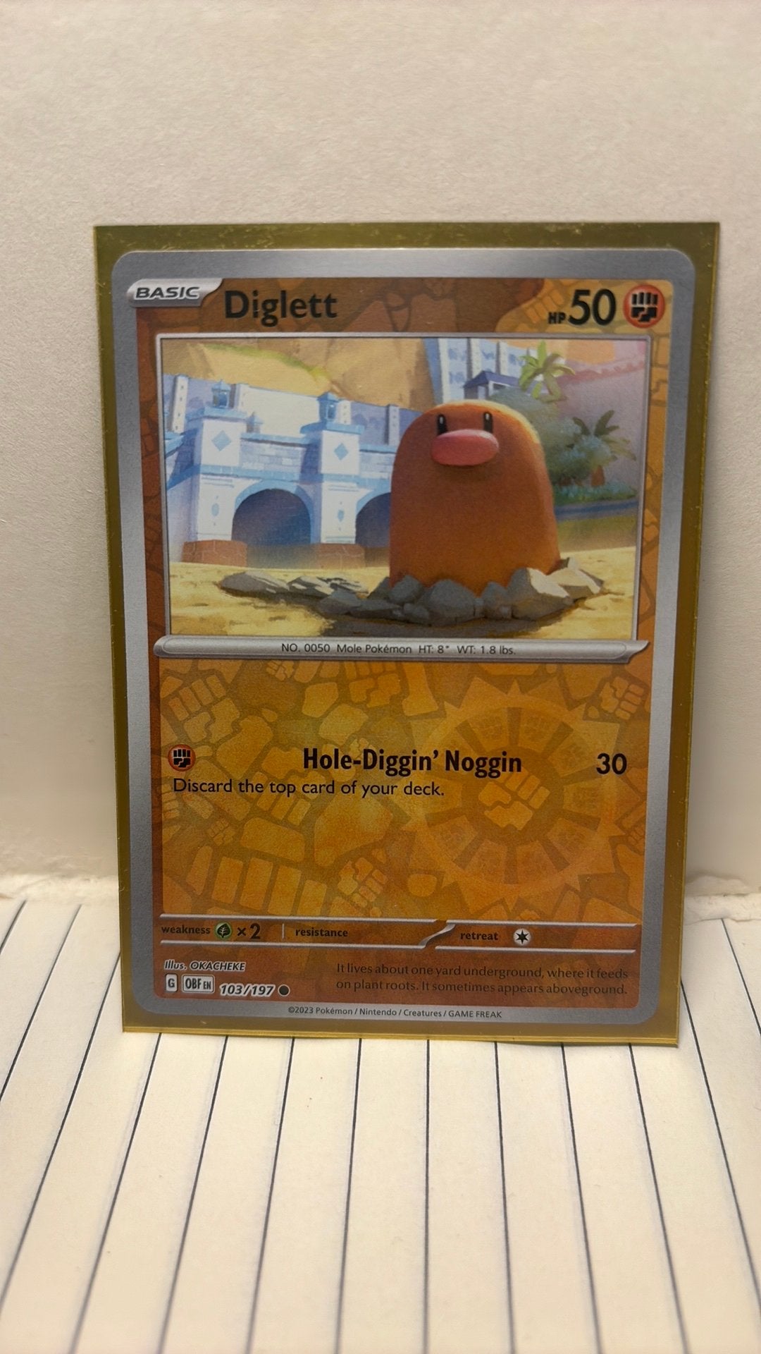 Diglett 103/197 obsidian flames reverse holo pokemon kaart, Ophalen of Verzenden, Nieuw