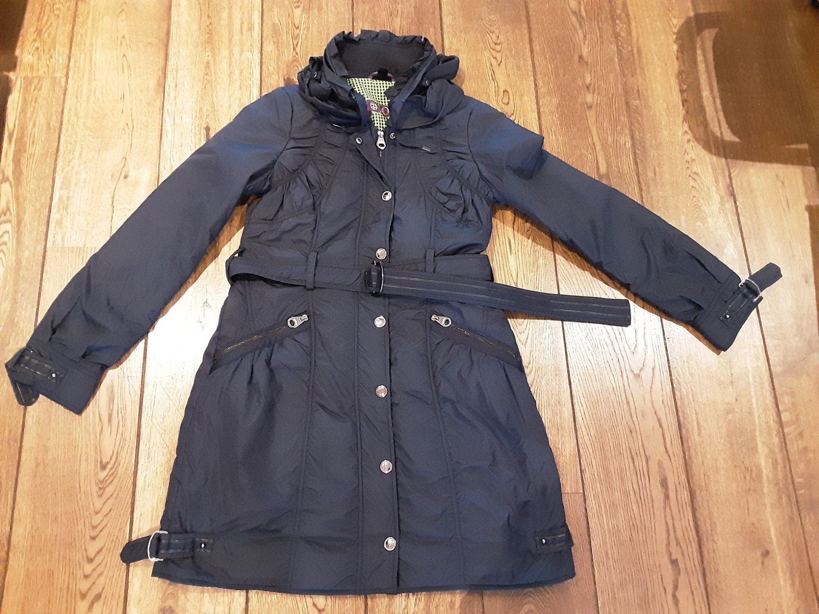 Spoom winterjas dames jas lang donker blauw maat 38 40, Maat 38/40 (M), Blauw, Spoom, Ophalen of Verzenden