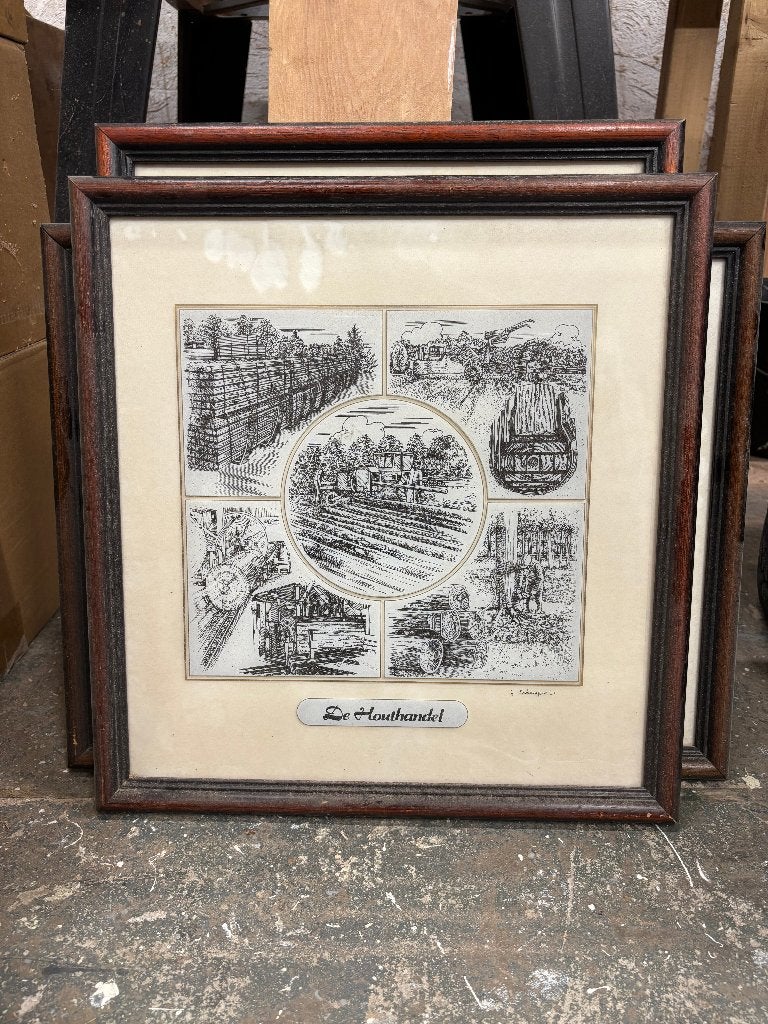 Gerard Swaenepoel glasgravure De Houthandel met certificaat, Dagelijks leven, Overige technieken, Met tekst, 2000 tot heden