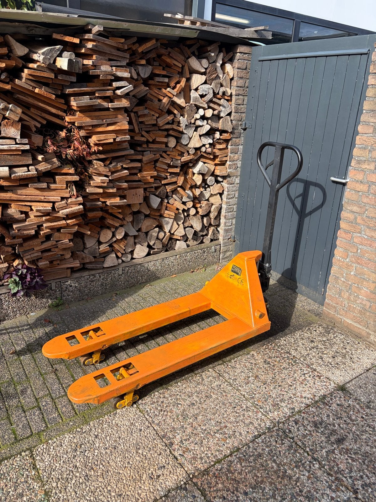 Stevige pompwagen 2500kg - Oranje, 100 liter of meer, Ophalen of Verzenden, Gebruikt, Transportkar