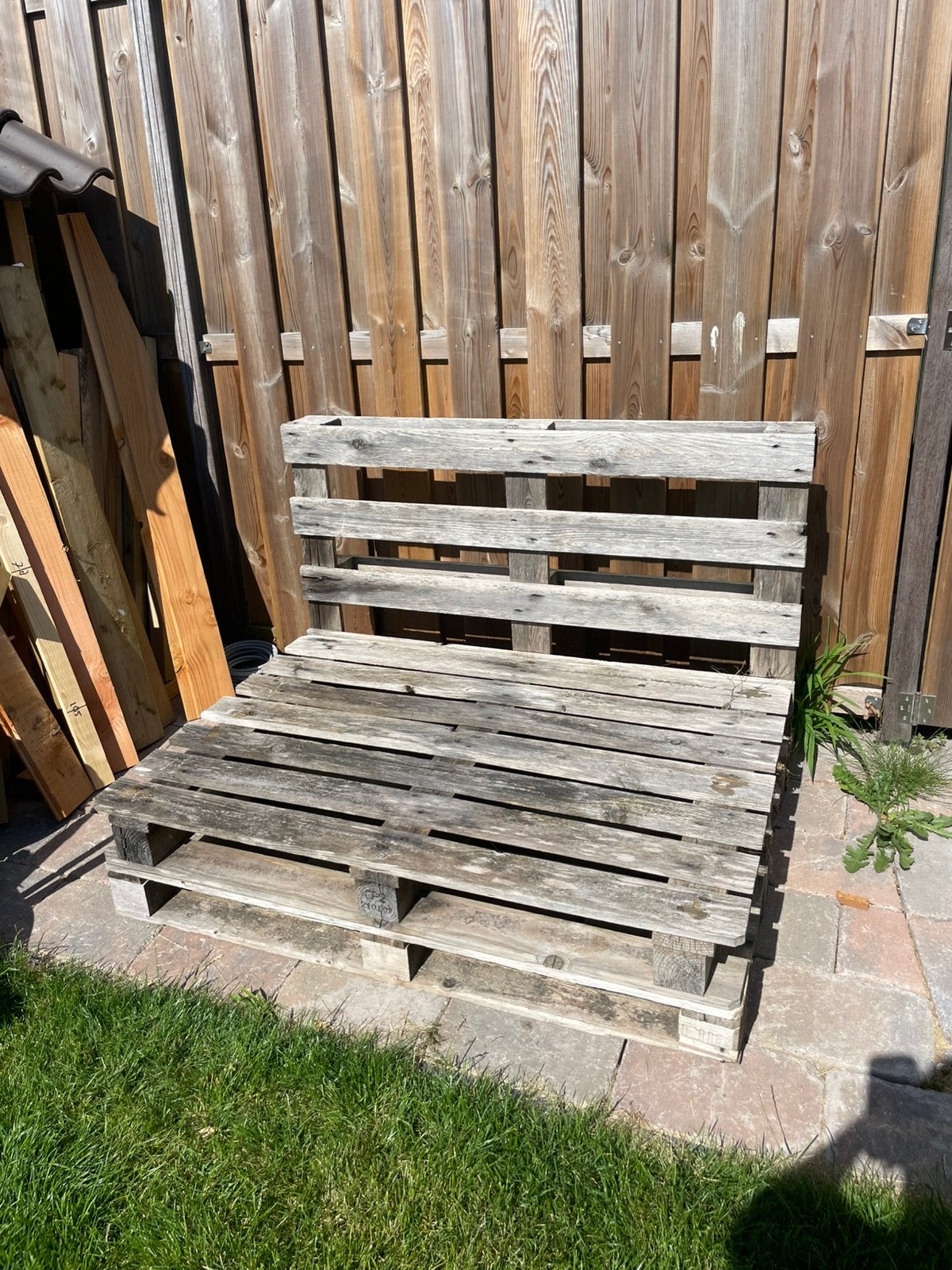 Pallet bank GRATIS OP TE HALEN, Tuin en Terras, Tuinbanken, Ophalen, Gebruikt, Hout