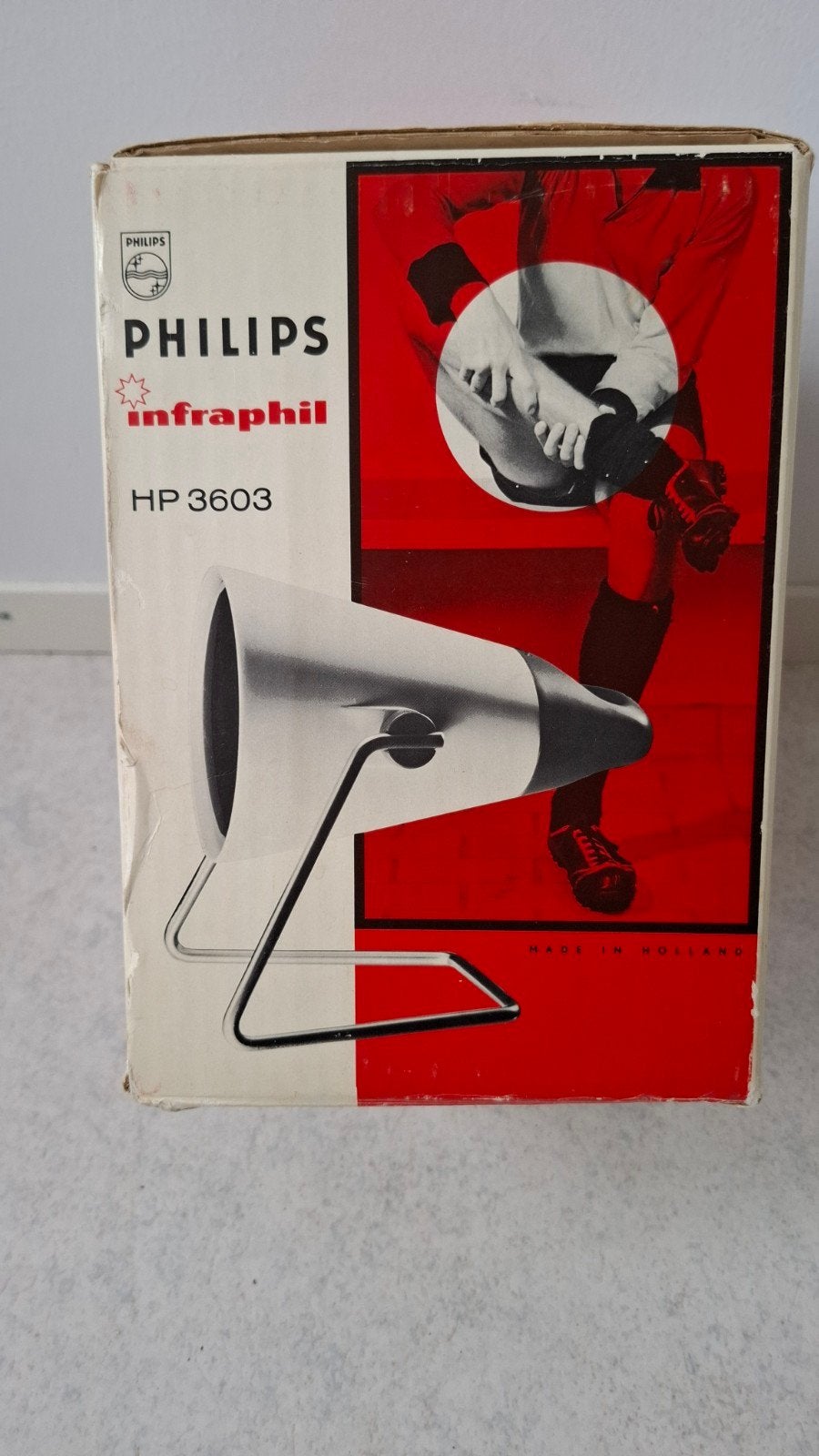 Vintage Philips Infraphil HP 3603 Infraroodlamp met doos, Ophalen of Verzenden, Gebruikt, Overige typen