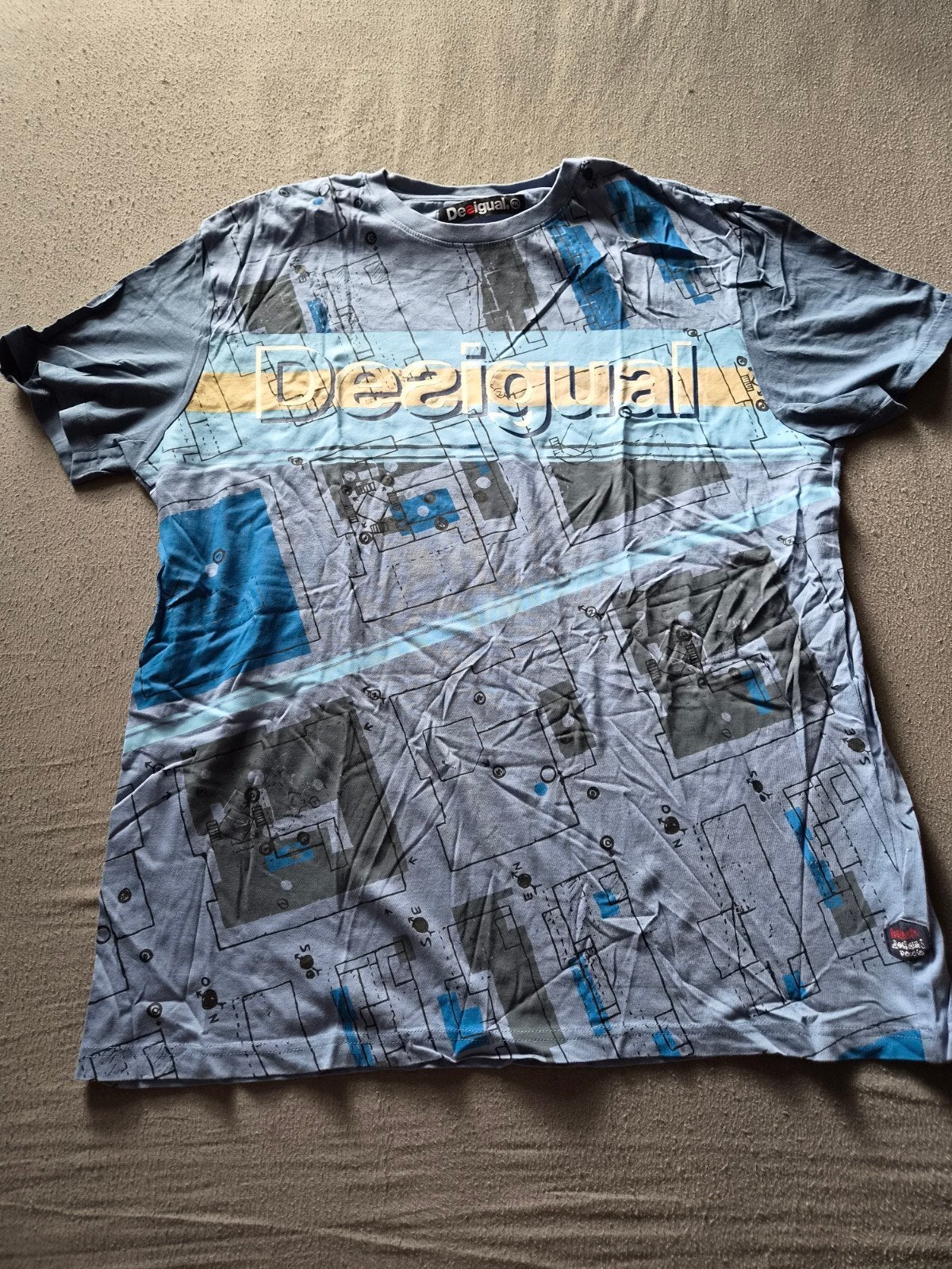 Vintage origineel Desiqual T-shirt shirt xxl blauw nieuw, Ophalen, Desigual, Blauw, Nieuw