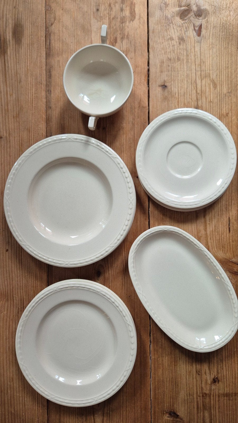 Vintage Recamier serviesonderdelen - Crèmekleurig, Ophalen of Verzenden