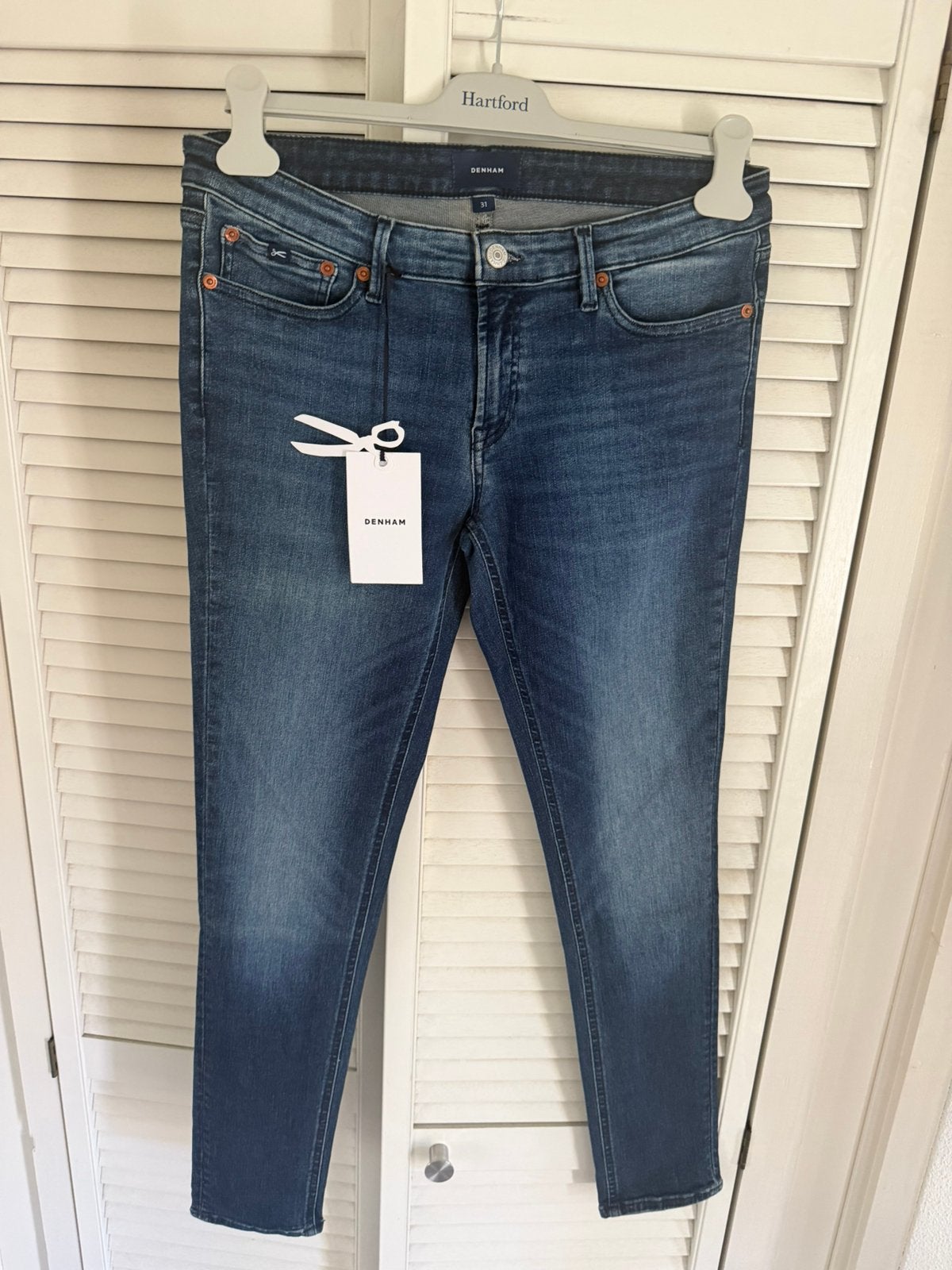 Nieuwe Denham Kyo skinny mid 31/30, Verzenden, Nieuw, Blauw, W30 - W32 (confectie 38/40)