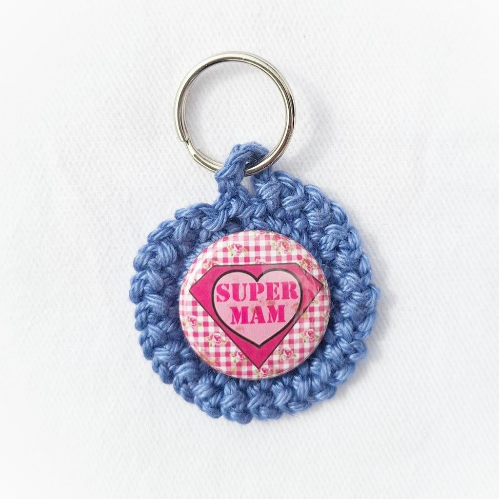 Gehaakte sleutelhanger " super mam", Ophalen of Verzenden, Nieuw