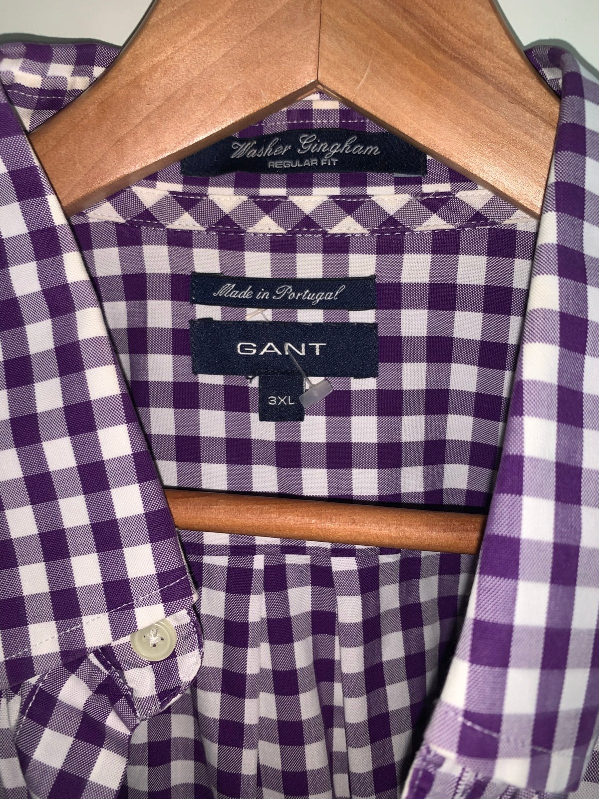 GANT Heren Overhemd Paars Geruit 3XL Regular Fit, Ophalen of Verzenden, Zo goed als nieuw, Paars, Overige halswijdtes