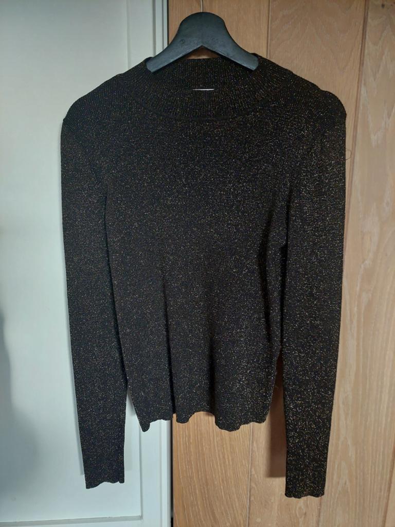 Glitter longsleeve, Kleding | Dames, Ophalen of Verzenden, Zo goed als nieuw, Zwart
