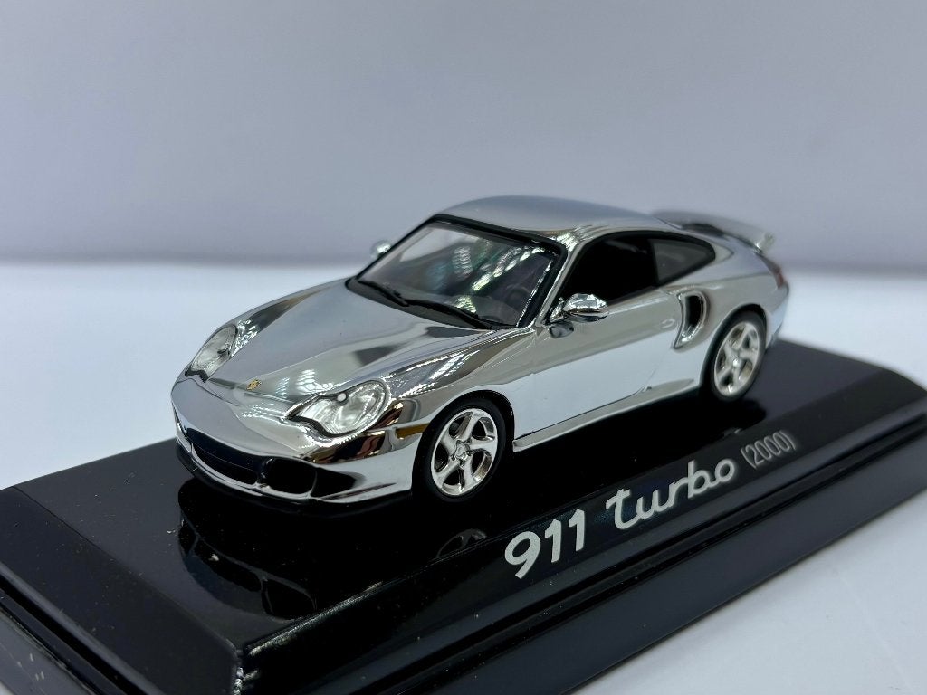 1:43 Porsche 911 turbo (2000) Chrome, Hobby en Vrije tijd, Modelauto's | 1:43, Ophalen of Verzenden, Zo goed als nieuw, Auto, Overige merken
