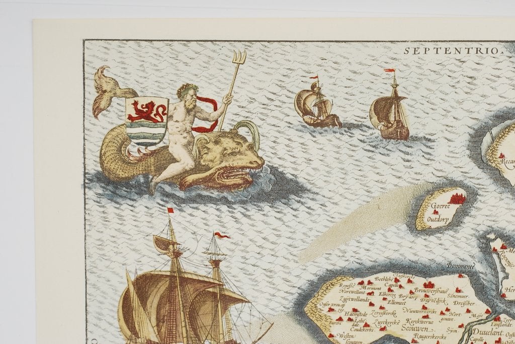 Oude landkaart Zeeland 1592 Abraham Ortelius, Verzenden, Voor 1800, Nederland, Landkaart