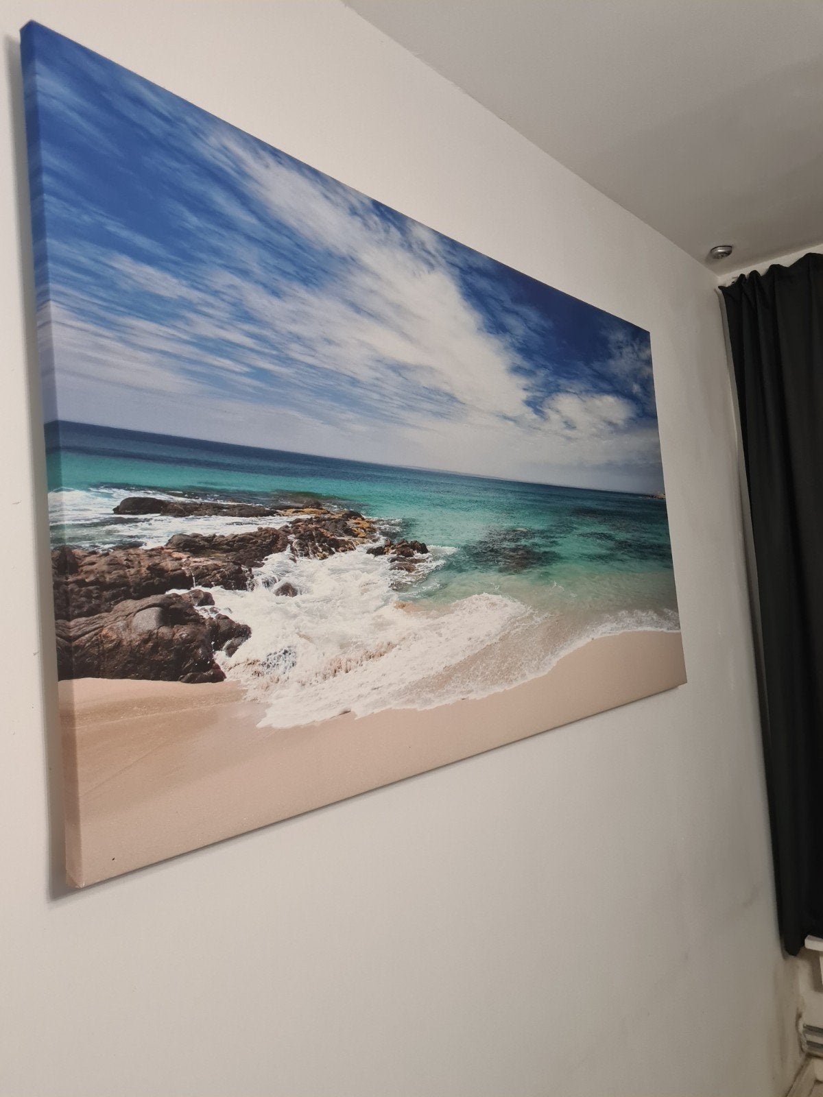 Prachtige Strand Canvas Print - Zeegezicht, Ophalen, Zo goed als nieuw, 100 tot 125 cm, Print