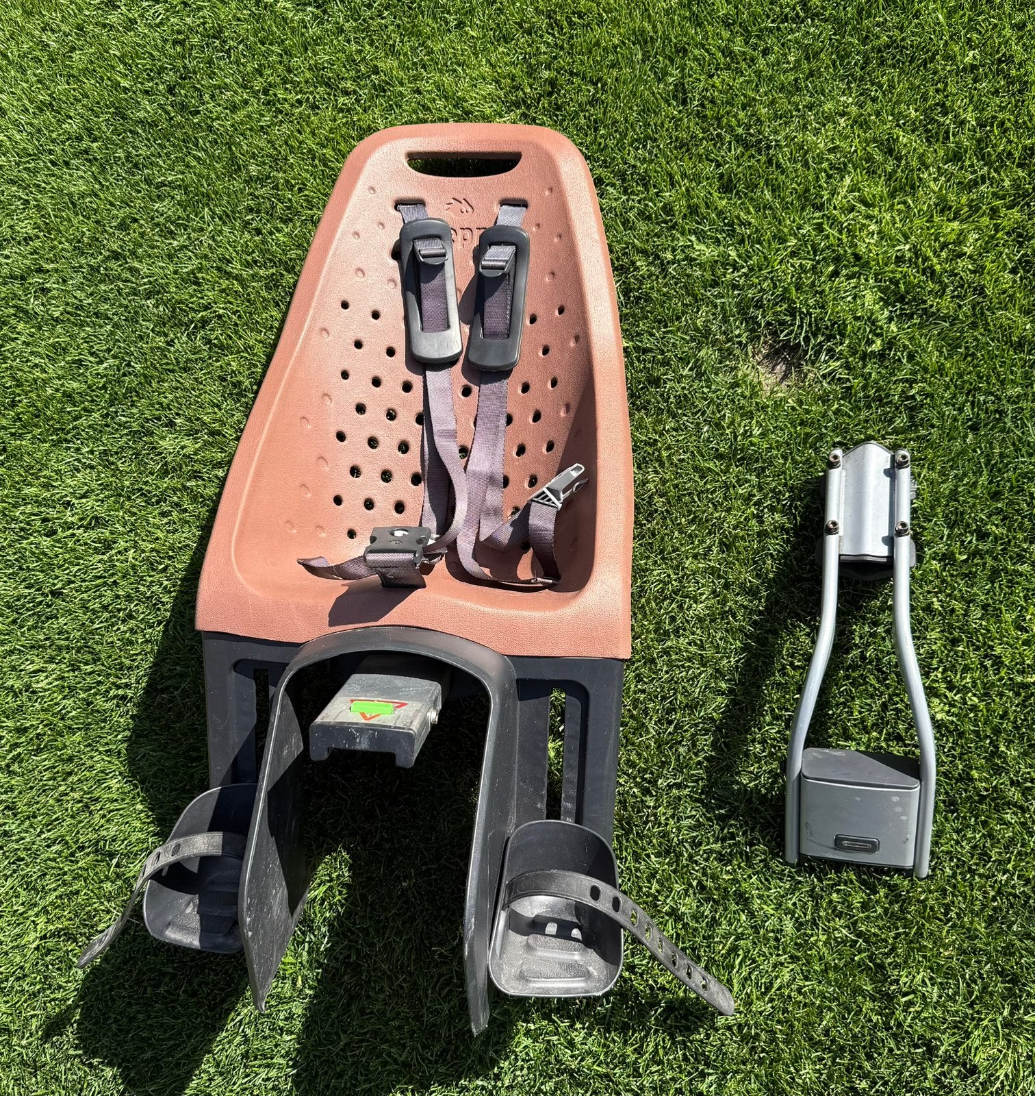 Yepp Maxi fietszitje achterop - Bruin, Achterzitje, Ophalen, 15 t/m 25 kg, Gebruikt
