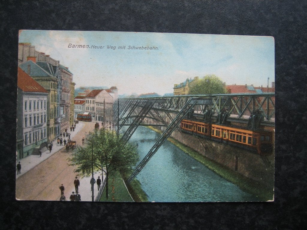 BARMEN Duitsland Neueweg mit Schwebebahn 1911, Ophalen of Verzenden, Voor 1920, Duitsland