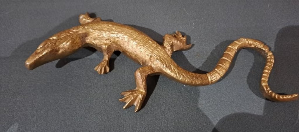 Koperen salamander., Antiek en Kunst, Antiek | Koper en Brons, Ophalen of Verzenden, Koper