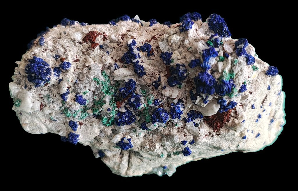 AZURIET op GIPS uit Marokko., Ophalen of Verzenden, Mineraal
