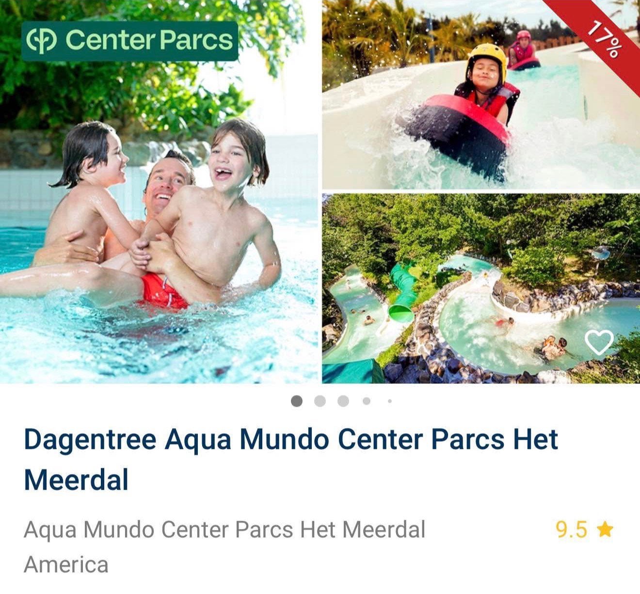 4x Dag entree Aqua Mundo Centerparcs Het Meerdal, Tickets en Kaartjes, Drie personen of meer, Ticket of Toegangskaart