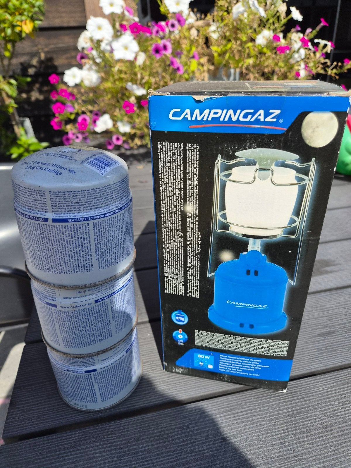 Campingaz gaslamp met 3 gaspatronen, Caravans en Kamperen, Kampeeraccessoires, Ophalen, Zo goed als nieuw