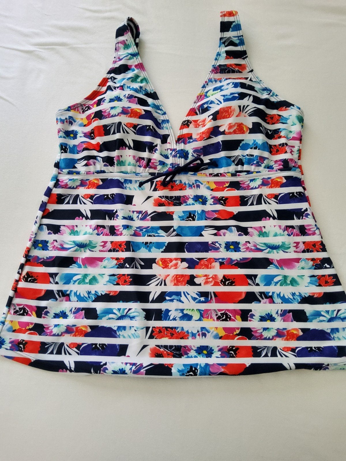 Tankini set met bloemenprint en strepen, Overige typen, Meerkleurig, Ophalen of Verzenden, Onbekend