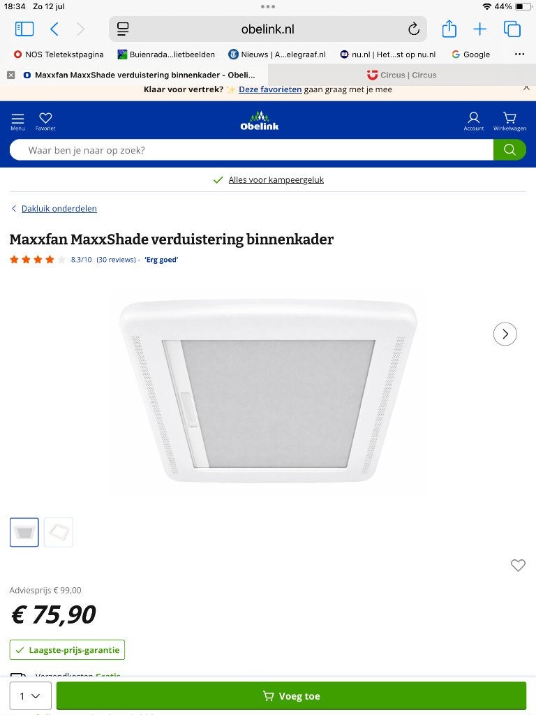 Maxxshade, Ophalen of Verzenden, Nieuw