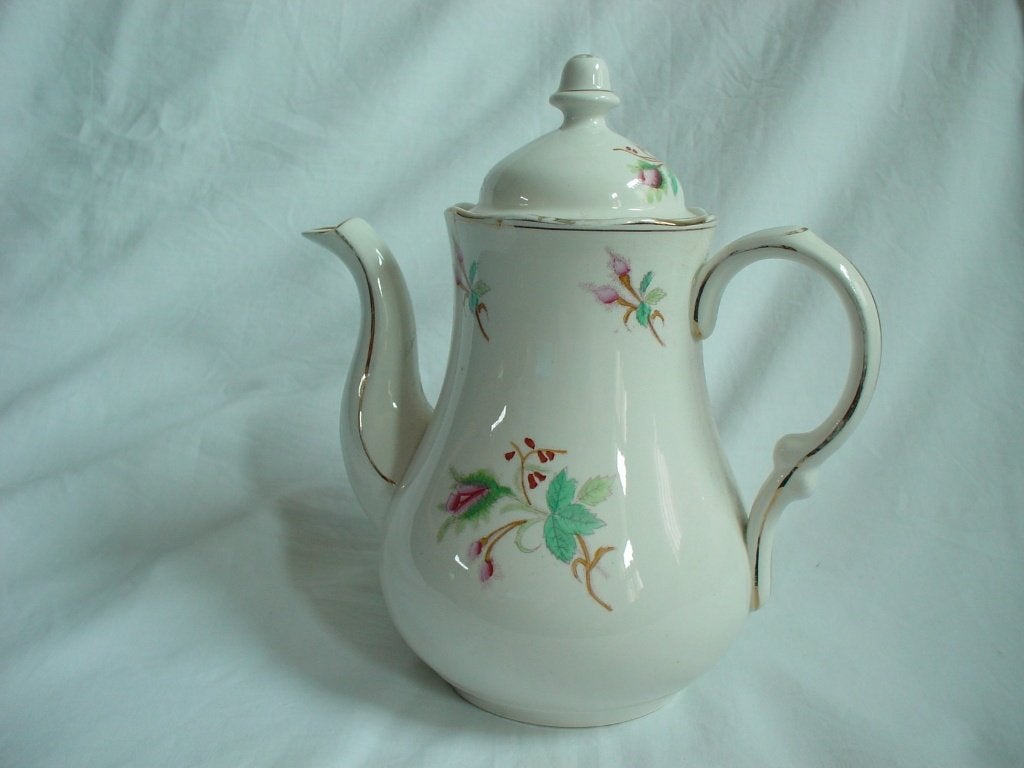 Mosroos koffiepot Petrus Regout, Ophalen of Verzenden