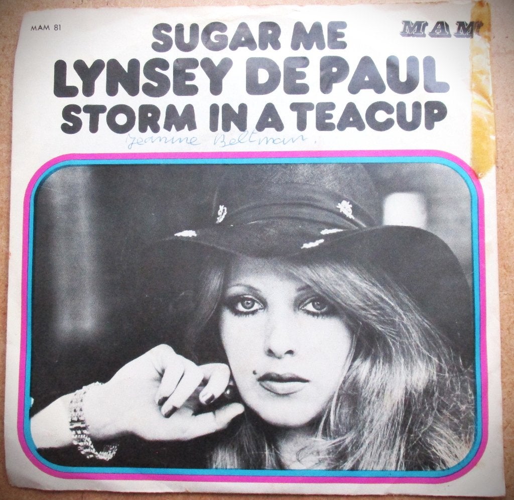 Lynsey de Paul~Sugar me~Storm in Teacup~Lyndsey~Vinyl Single, Gebruikt, 7 inch, Ophalen of Verzenden, Pop