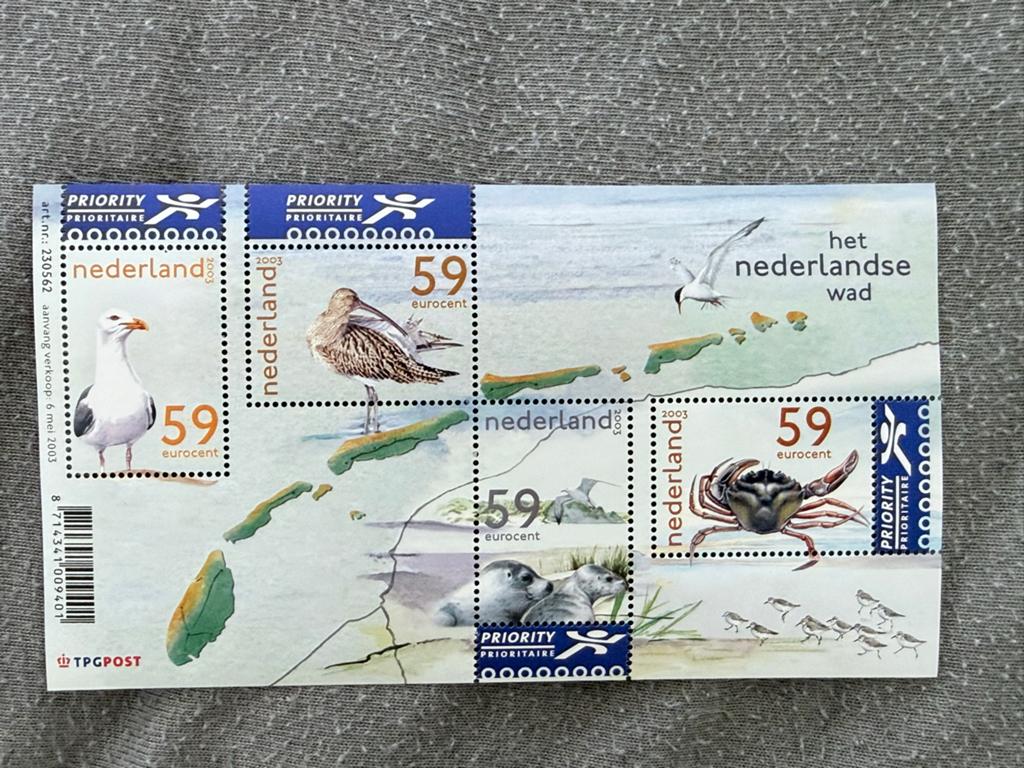 Postzegelvel "Het Nederlandse Wad" 2003 - TPG Post, Ophalen of Verzenden, Na 1940, Postfris