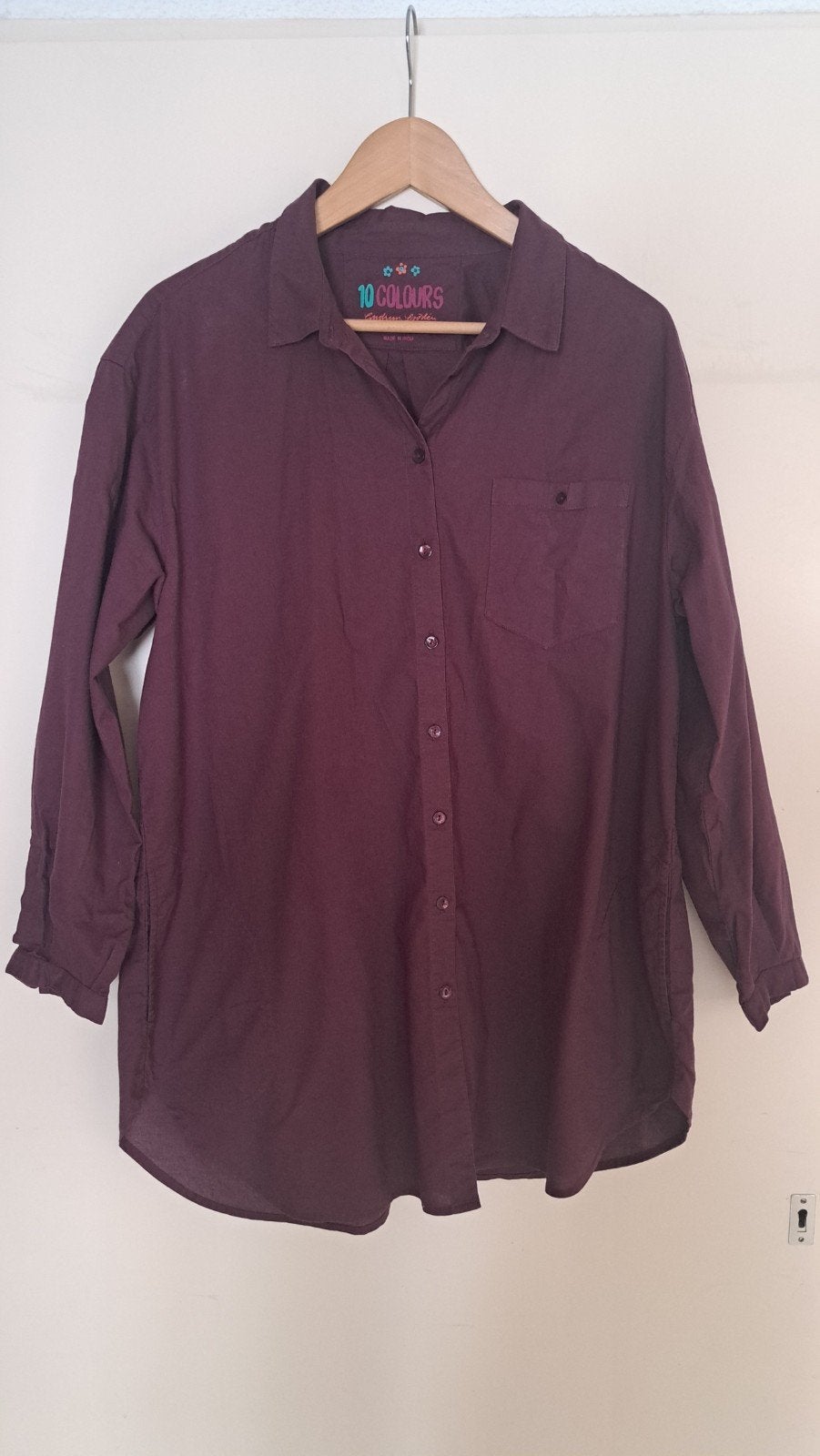 Gudrun Sjödén 10 Colours paarse blouse met zakken, Maat 38/40 (M), Gudrun Sjödén, Paars, Ophalen of Verzenden