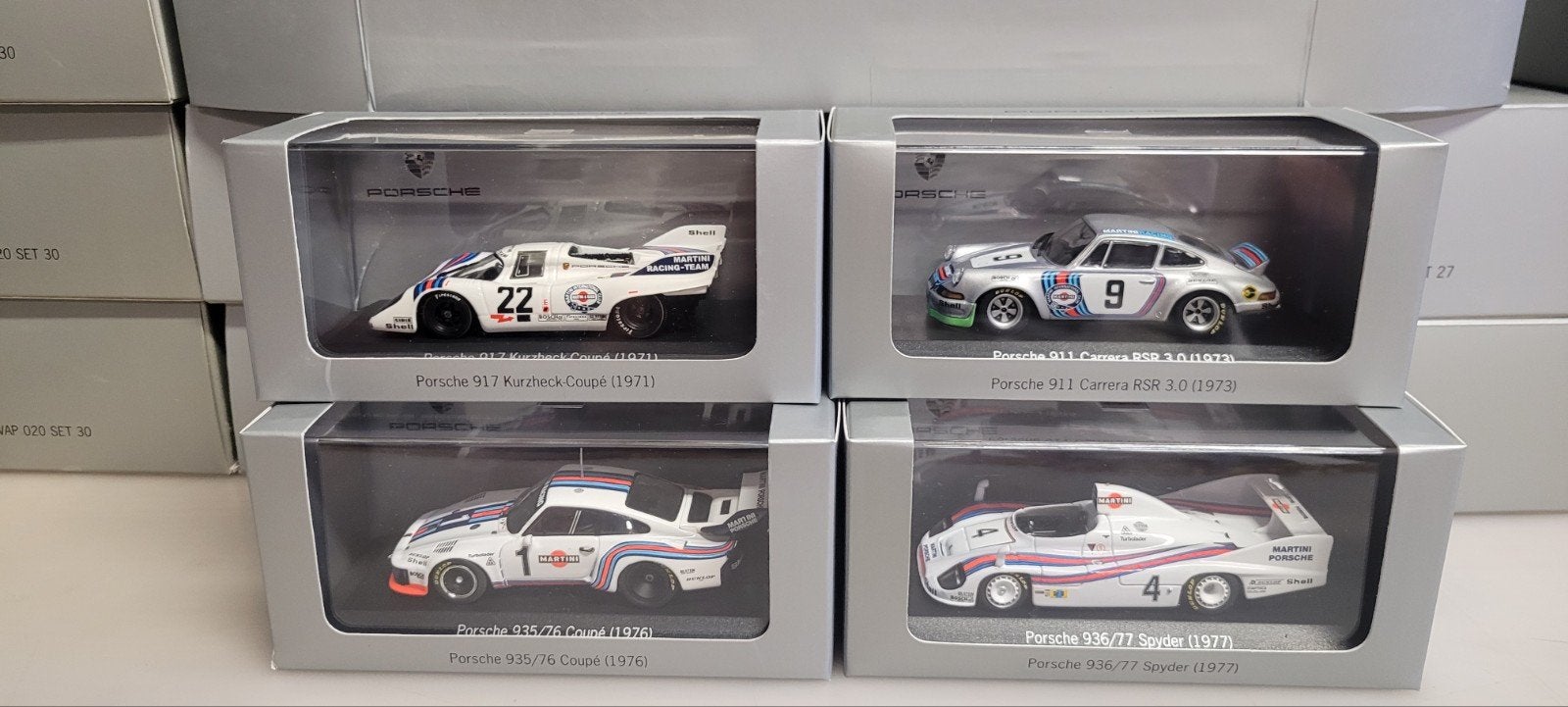 Minichamps Porsche History Collection Martini Porsche Set, Ophalen of Verzenden, Zo goed als nieuw, Auto, MiniChamps