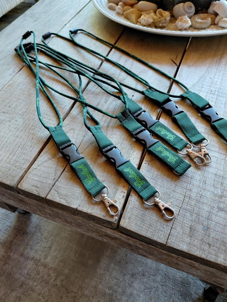 Set van 5 Groene Lanyards met Logo en Karabijnhaak, Verzamelen, Biermerken, Ophalen of Verzenden, Gebruikt