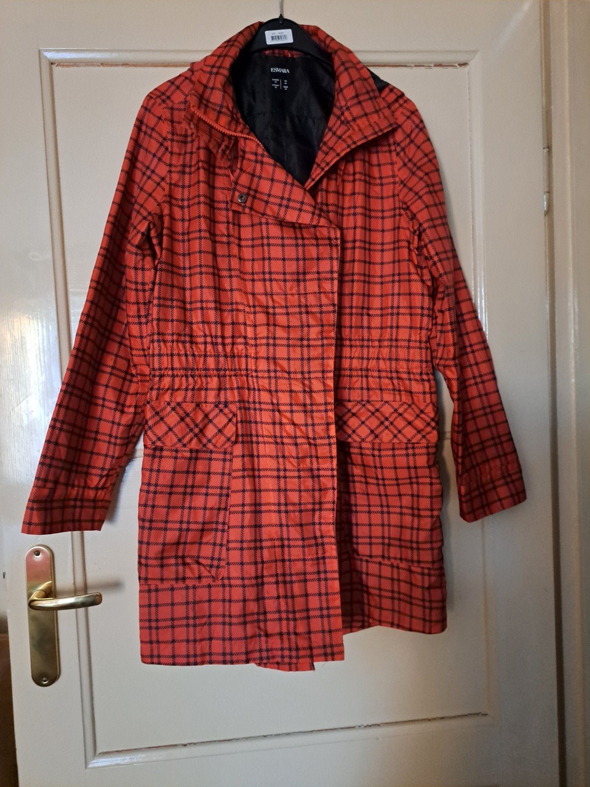 Esmara geruite jas met capuchon - Maat 42, Kleding | Dames, Ophalen of Verzenden, Zo goed als nieuw, Maat 42/44 (L), Rood