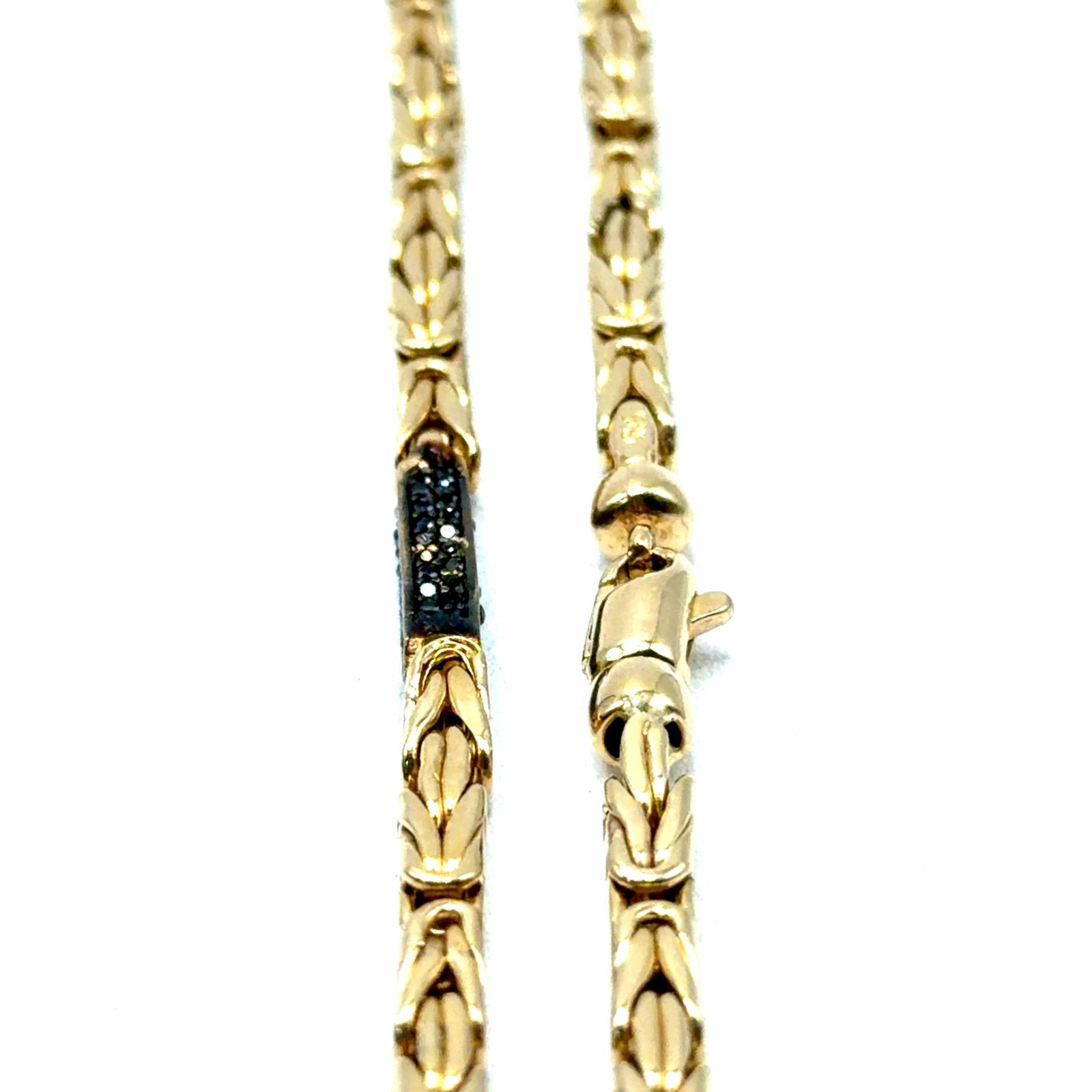 Gouden Koningsketting met Zwarte Details, W, Nieuw, Ophalen of Verzenden, W