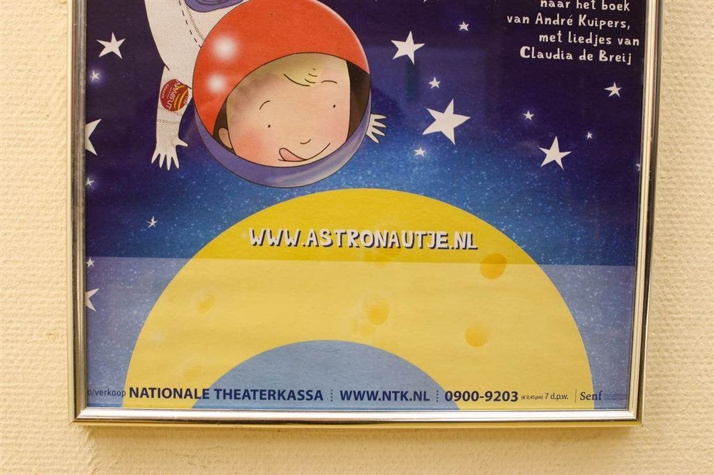 ingelijste poster van André het Astronautje 49367, Verzamelen, Ophalen of Verzenden, Gebruikt, A1 t/m A3, Film en Tv