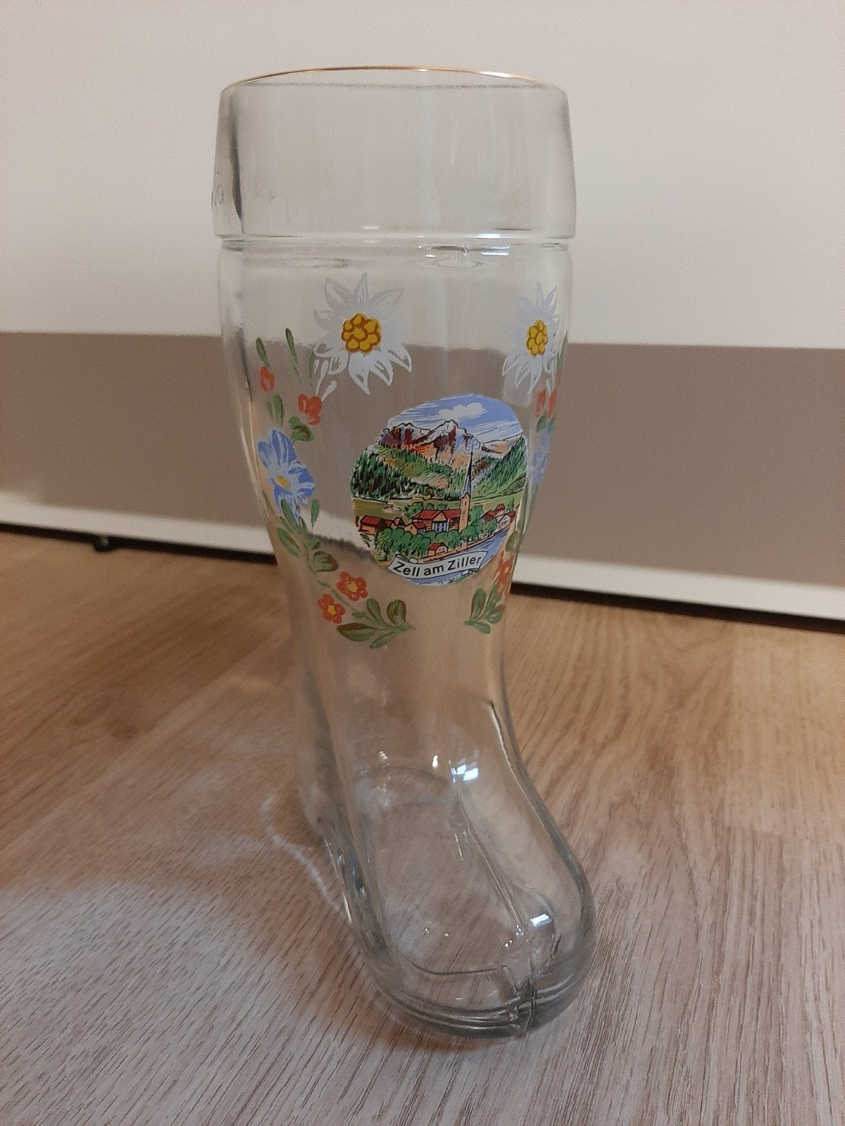 Zell am ziller laars glas 0,5l, Verzamelen, Ophalen of Verzenden