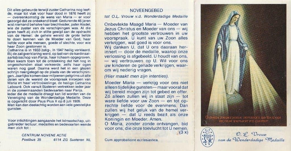 O.L. Vrouw van de Wonderdadige Medaille, Ophalen of Verzenden, Zo goed als nieuw, Kaart of Prent, Christendom | Katholiek