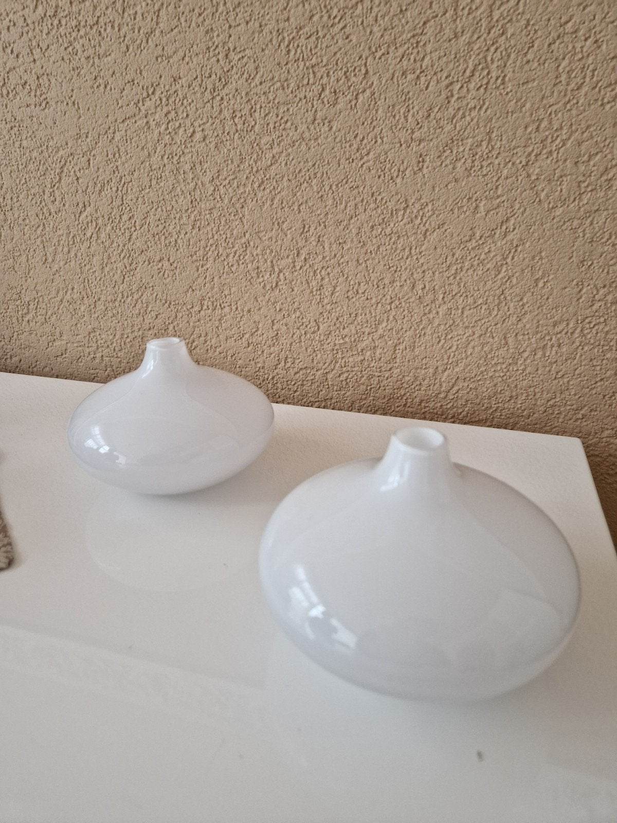 Vaasjes wit, Huis en Inrichting, Ophalen of Verzenden, Zo goed als nieuw, Wit, Glas
